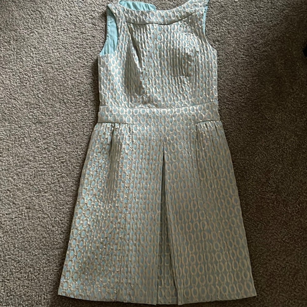 Blue with gold design Ralph Lauren dress